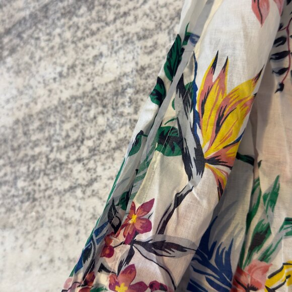 Joe Fresh Sheer Floral Blouse With Open Sleeves Size Small - Picture 4 of 5